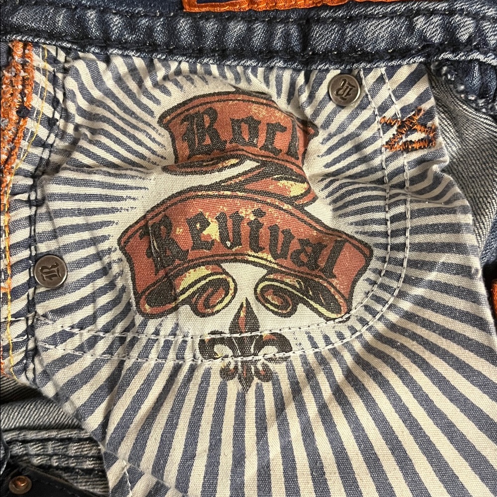 Rock Revival Women's Debbie Straight Embellishdd Jeans Sz 25 - Picture 11 of 15